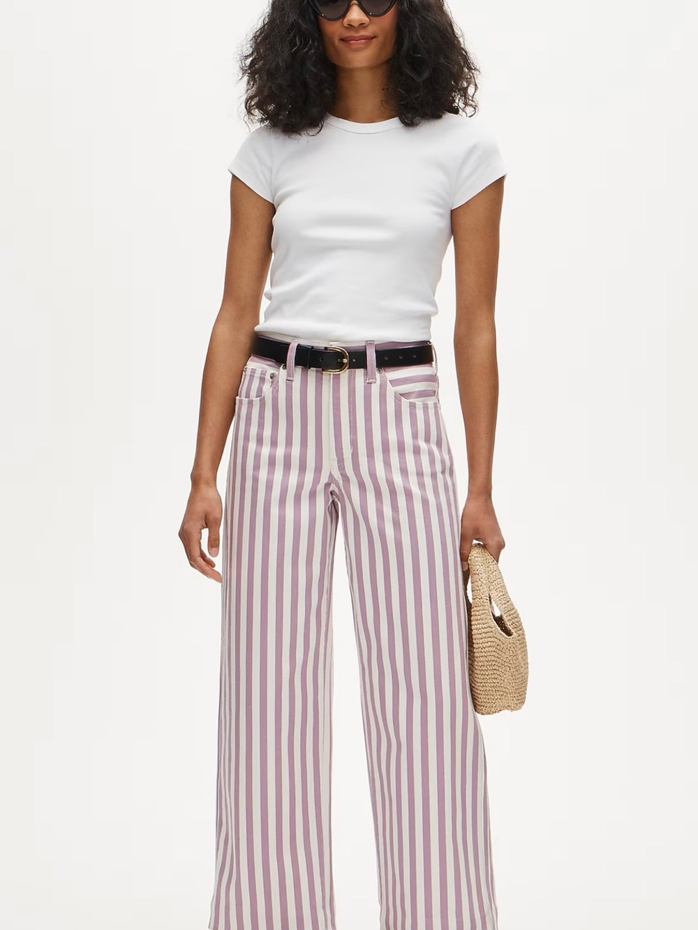 NWT J.Crew Everyday Wide-Leg Ankle Jean Ivory Violet Mist Size 27